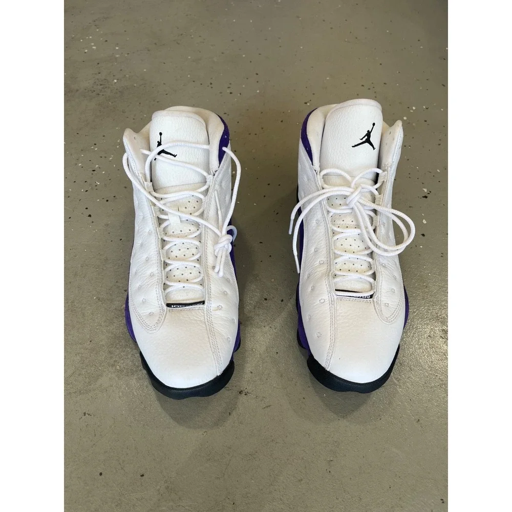 Nike Air Jordan 13 Retro Lakers Shoes Mens 11 White Purple  Sneakers 414571-105